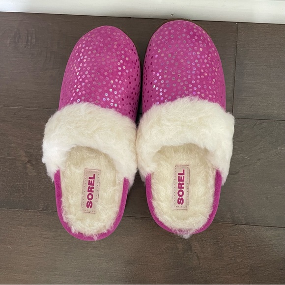 Sorel Youth Nakiska Slide II Slipper Bright Lavender NIB Size 3 MSRP $50 - Picture 4 of 8